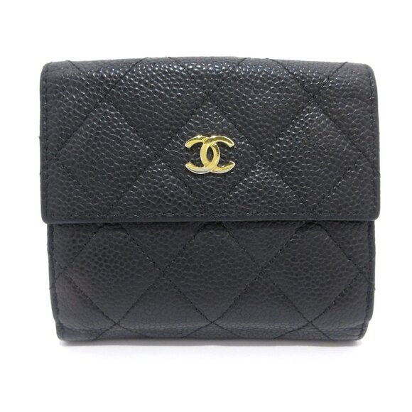 CHANEL Matelasse Black Calfskin Double-hook Wallet 611-072525 - Picture 1 of 11
